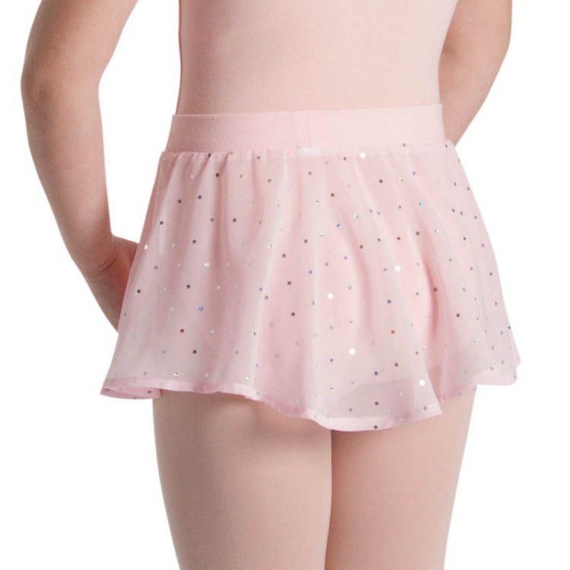 Light Pink Kids' Bloch Olesia Sequin Spotted Skirts | USXMI86461