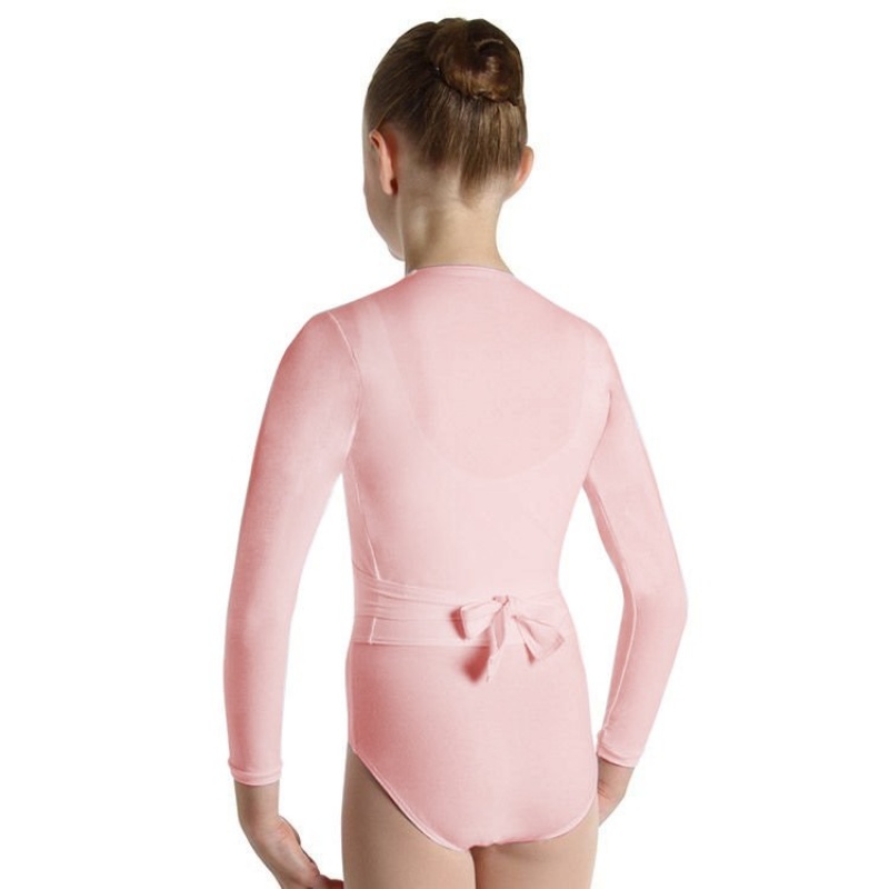 Light Pink Kids' Bloch Xenia Cross-Over Tops | LUSSX84774