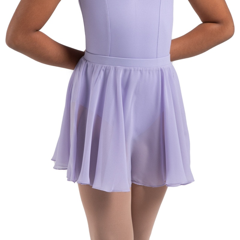 Lilac Kids\' Bloch Chayanne Chiffon Short Circle Skirts | USQCS89114