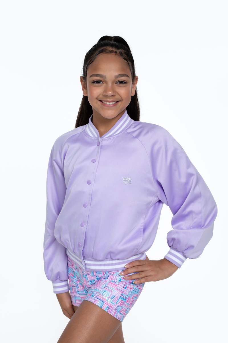 Lilac Kids' Bloch Flo Active Rizzo Bomber Jacket Tops | USJBT32897