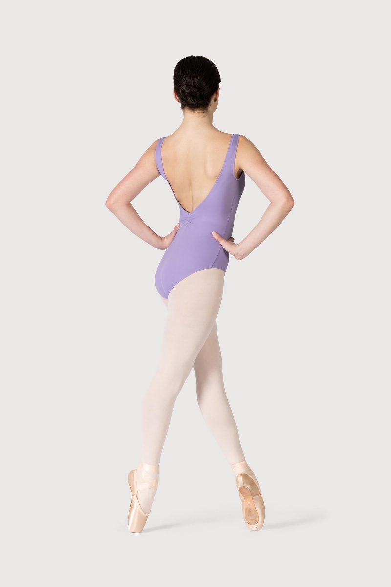 Lilac Women's Bloch Cecilie Gathered Tank Leotards | USICD37074