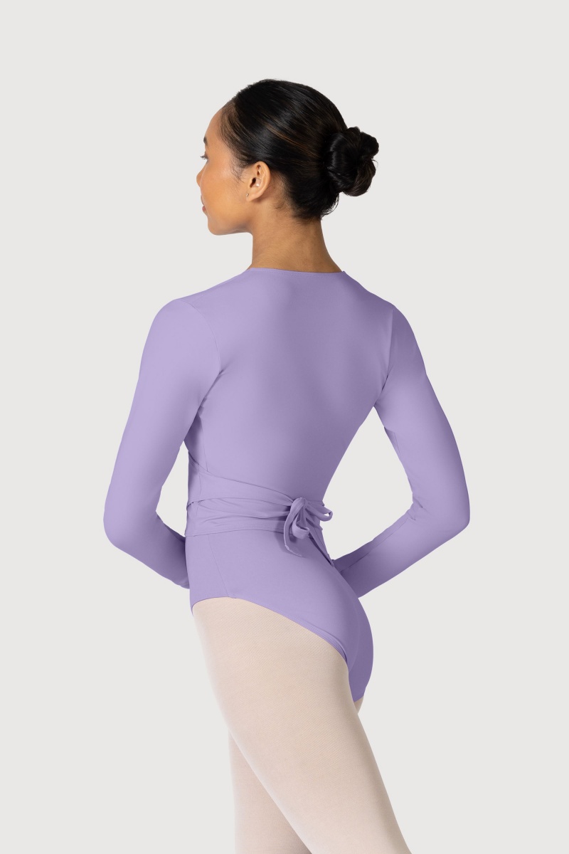 Lilac Women's Bloch Overture Crossover Long Sleeve Wrap Tops | BUSSD19199