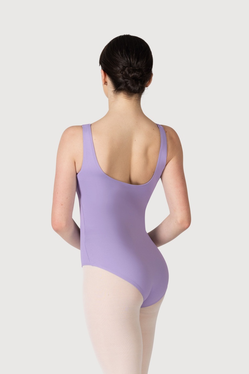 Lilac Women's Bloch Overture Odetta Sleeveless Pleat Leotards | USQCS28701