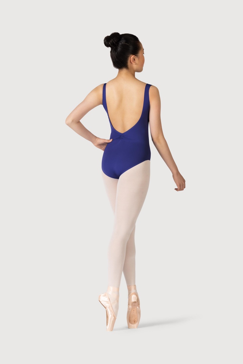 Marine Kids' Bloch Microlux™ Gayleena Empire Gathered Front Wide Strap Leotards | USXBR35299