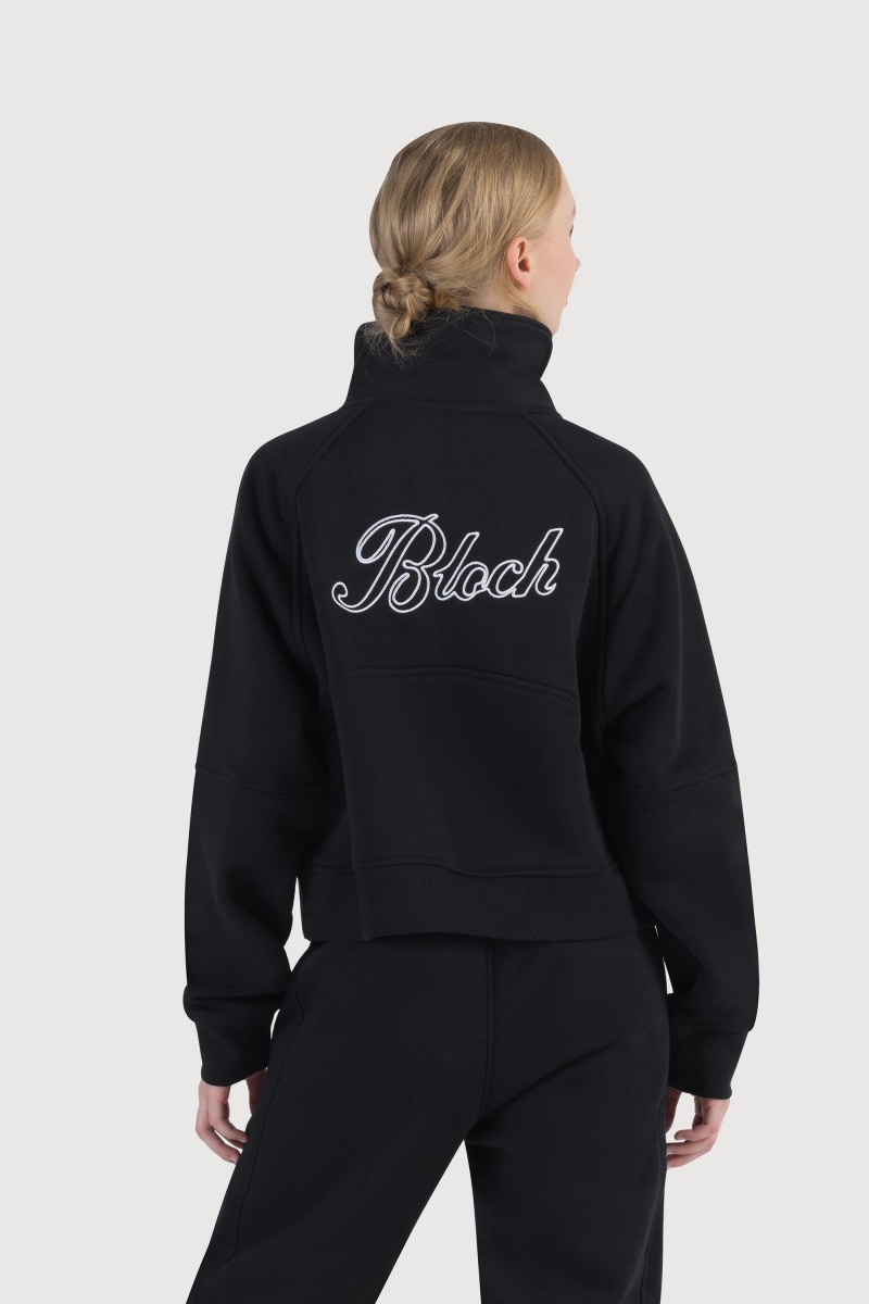 Midnight Women's Bloch Off-Duty Cropped Terry Zip Sweat Tops | SUSVO12216