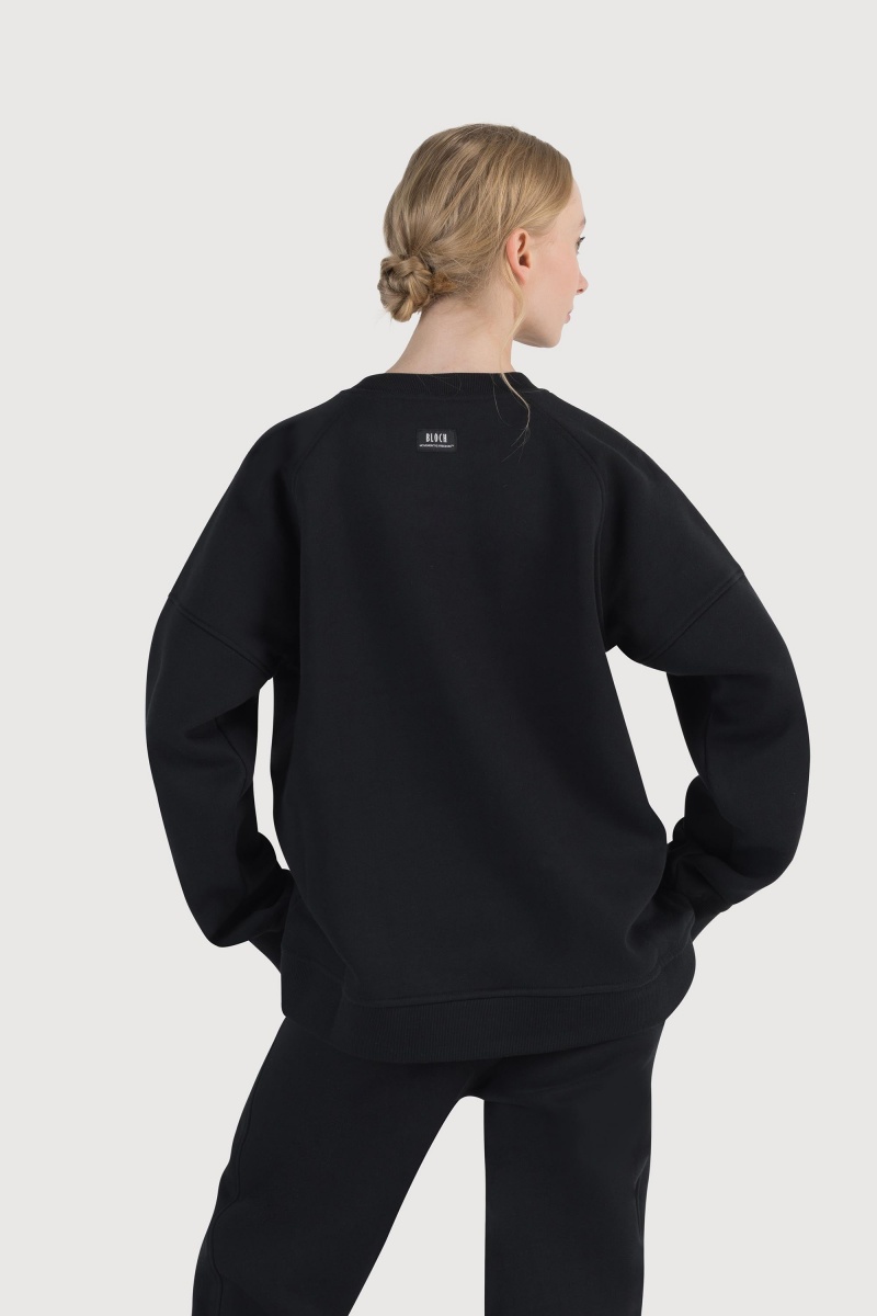 Midnight Women's Bloch Off-Duty Terry Crew Sweat Tops | XUSGW24116