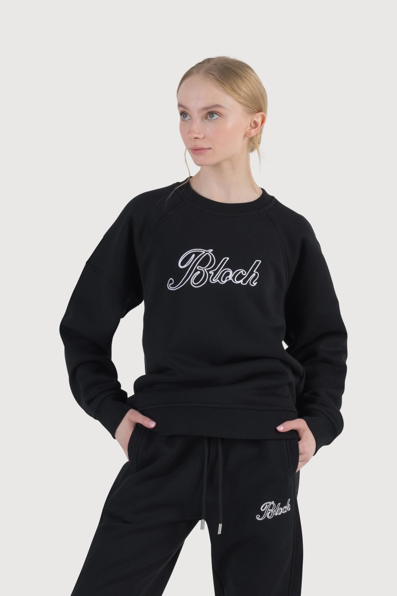 Midnight Women's Bloch Off-Duty Terry Crew Sweat Tops | XUSGW24116