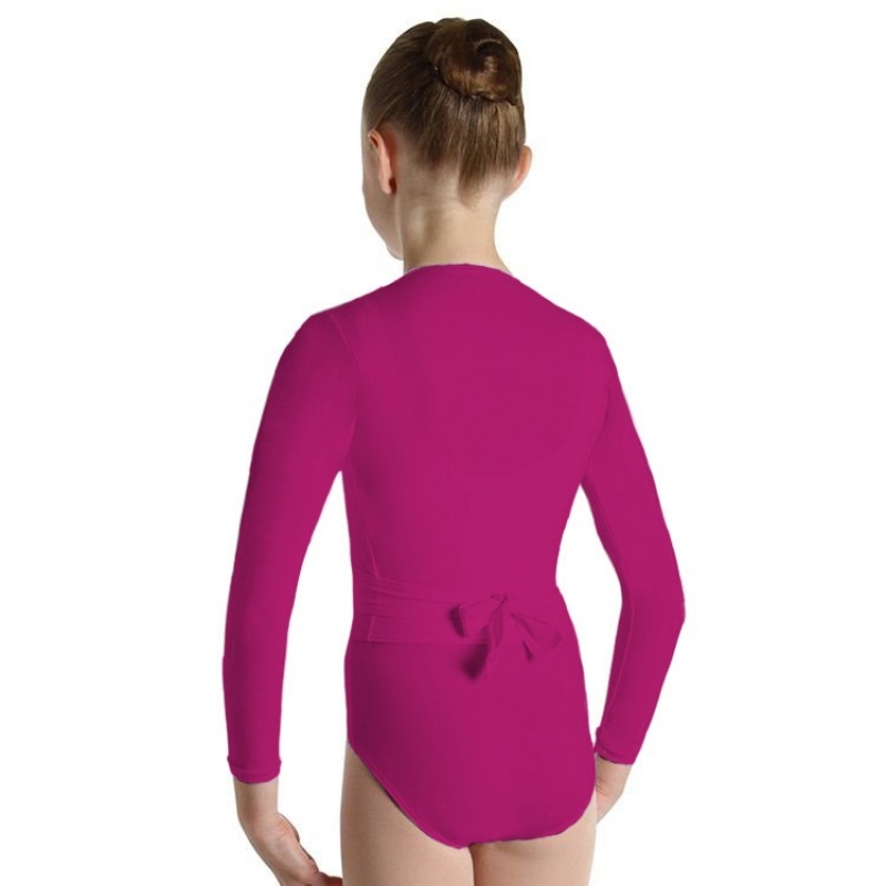 Mulberry Kids' Bloch Overture Crossover Long Sleeve Wrap Tops | QUSUV71934