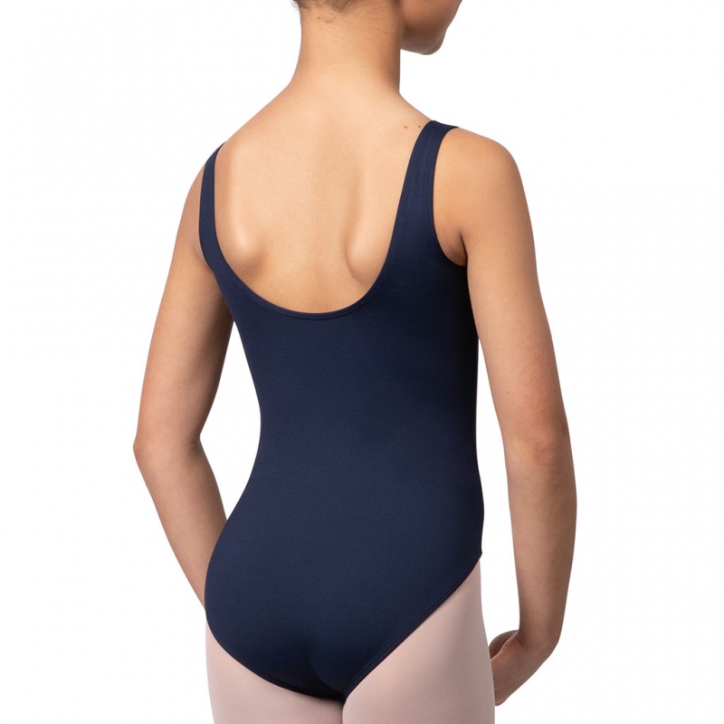 Navy Kids' Bloch Overture Ondina Princess Seam Leotards | FUSHY45963