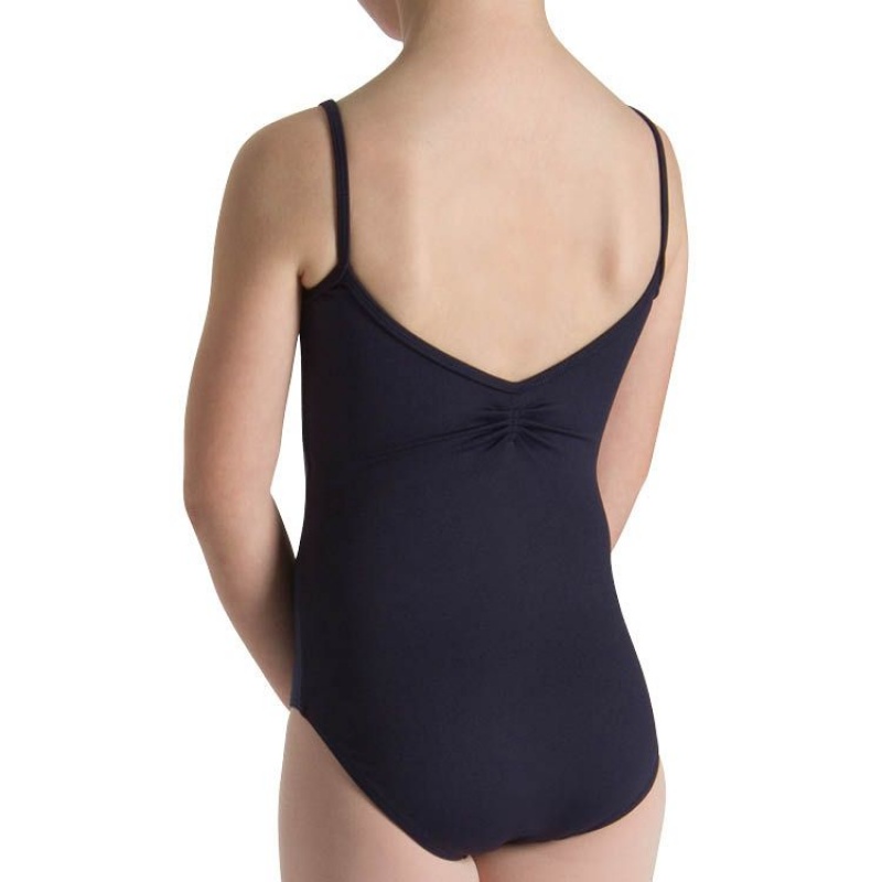 Navy Kids' Bloch Teresa Pinch Front And Back Leotards | USCIF67118