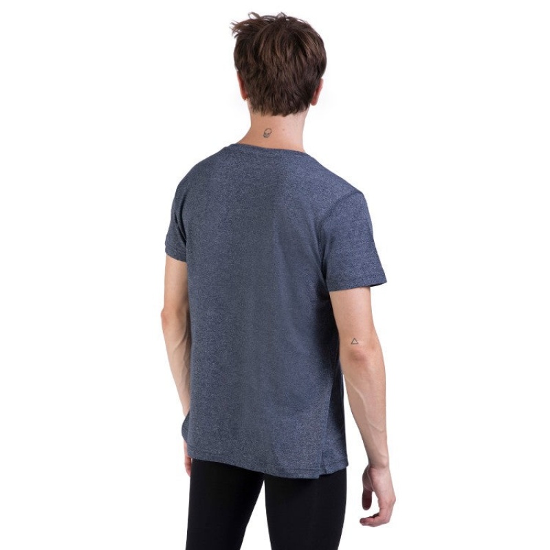 Navy Men's Bloch Heath Relaxed Slim Fit Tops | EUSVG38536