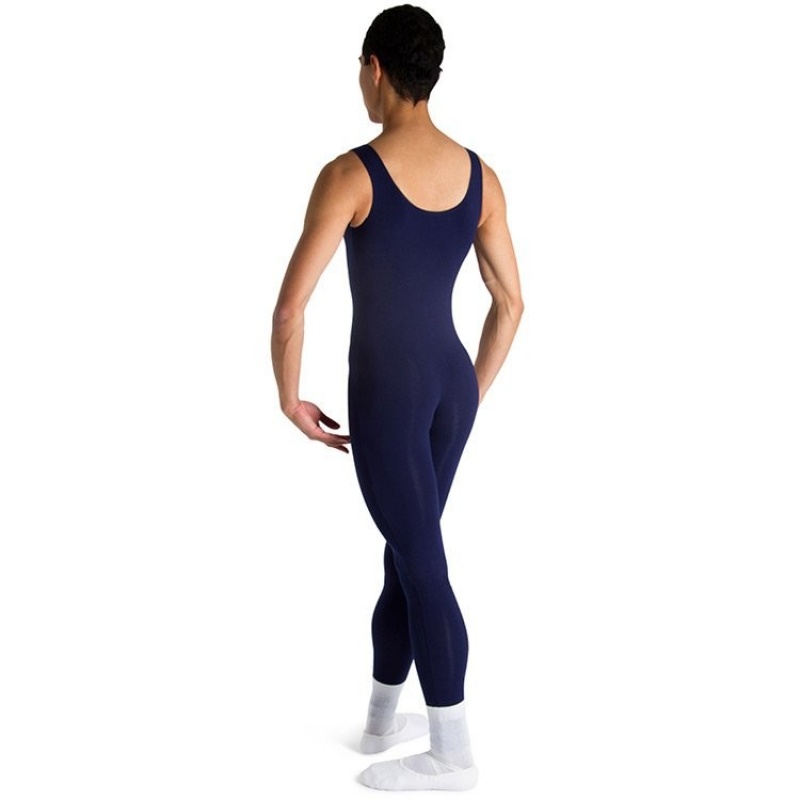 Navy Men's Bloch Mark Scoop Neck Tank Unitards | BUSSO11396