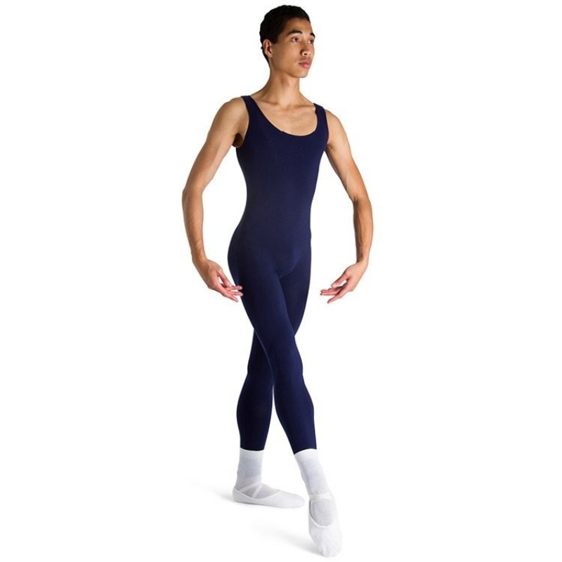 Navy Men\'s Bloch Mark Scoop Neck Tank Unitards | BUSSO11396