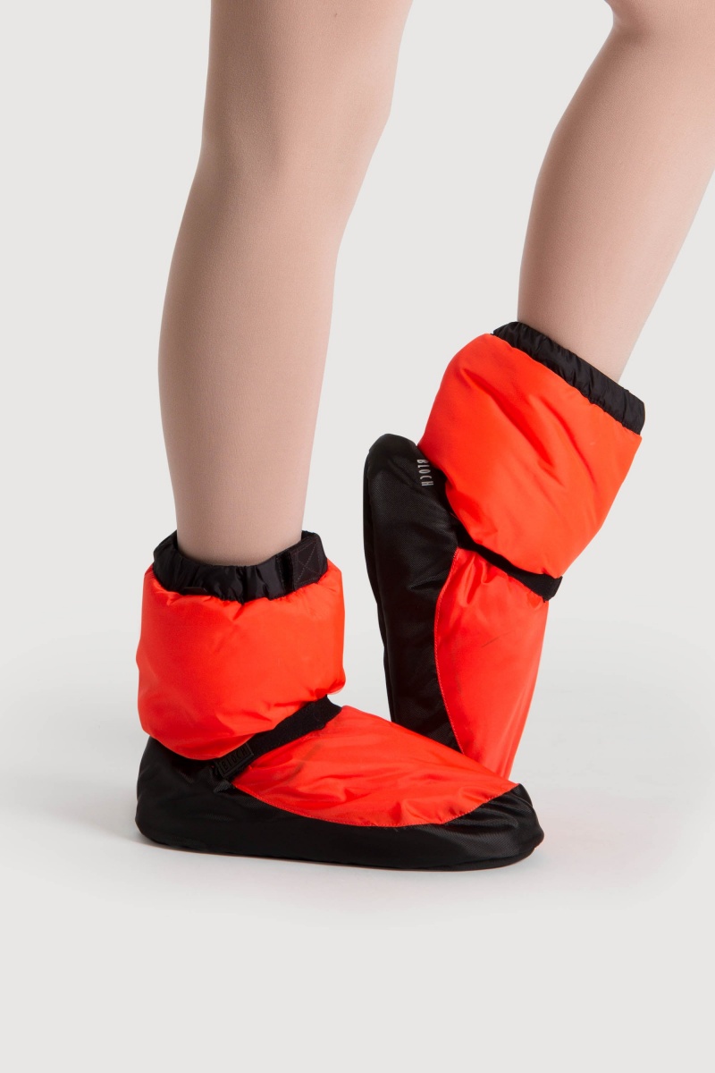 Orange Fluro Women's Bloch Adult Warmup Booties | YUSVQ98090