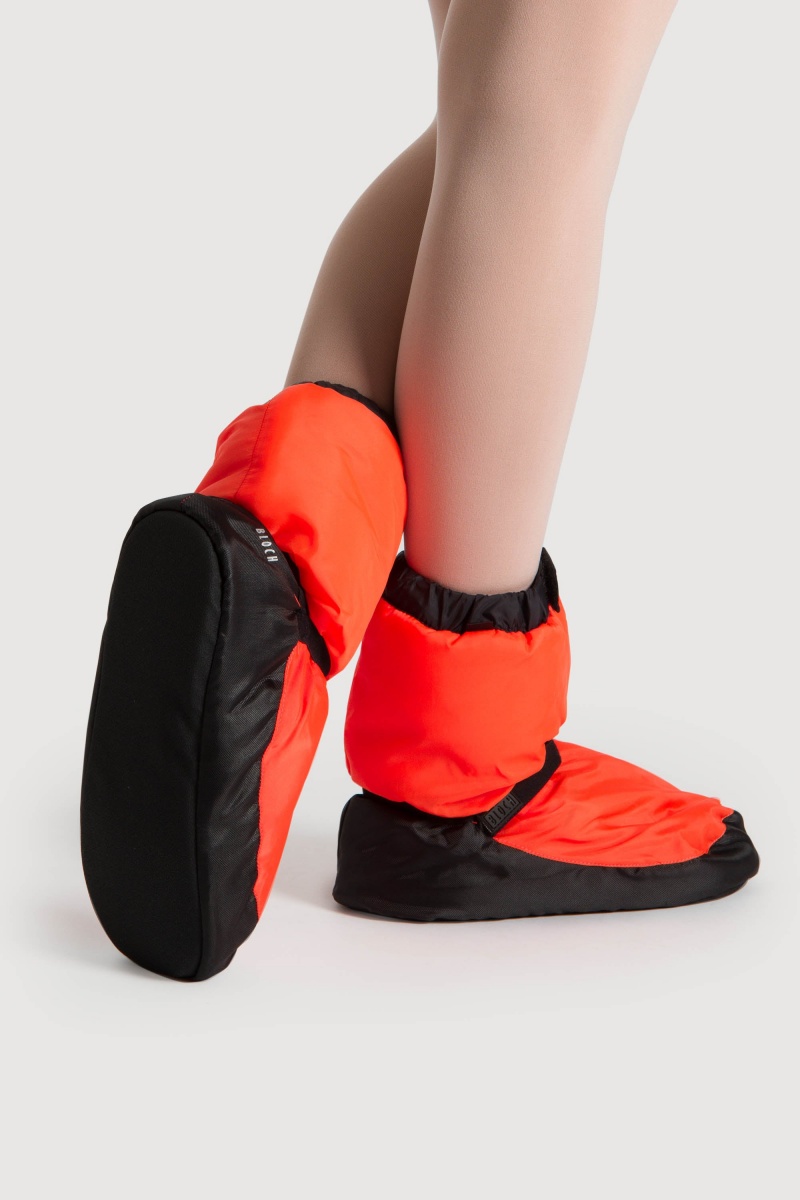 Orange Fluro Women's Bloch Adult Warmup Booties | YUSVQ98090