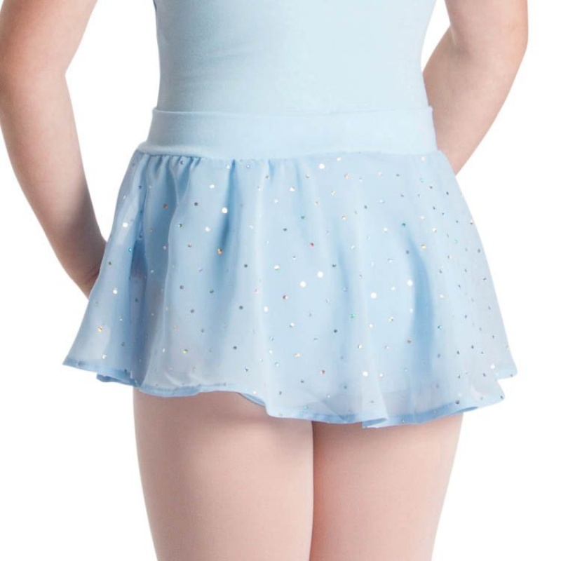 Pastel Blue Kids' Bloch Olesia Sequin Spotted Skirts | FUSHY31905