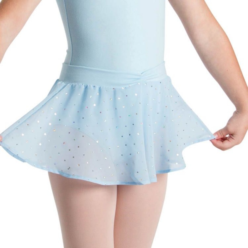 Pastel Blue Kids\' Bloch Olesia Sequin Spotted Skirts | FUSHY31905