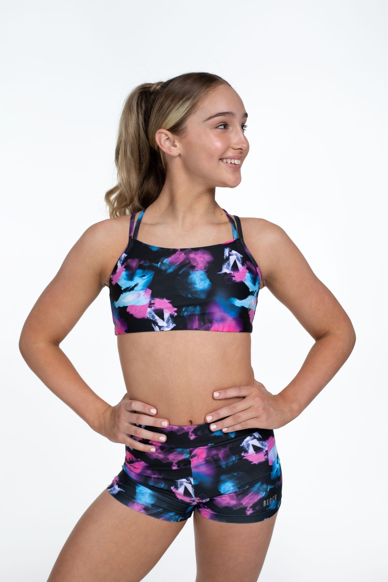 Pink Palette Kids' Bloch Flo Active Remi Criss Cross Back Bra Tops | SUSNY35551