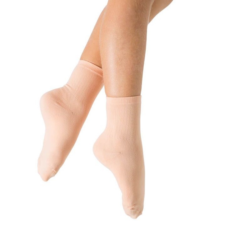 Pink Women's Bloch Ballet Socks | USZDE16545