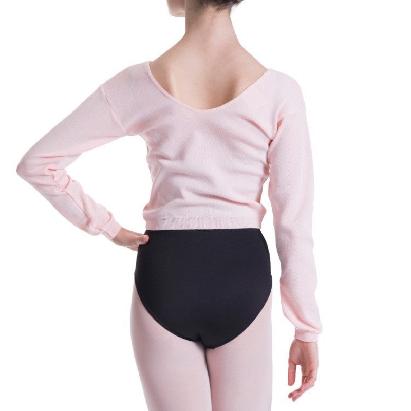 Pink Women's Bloch Overt Cropped Long Sleeve Sweater Tops | YUSGT68656