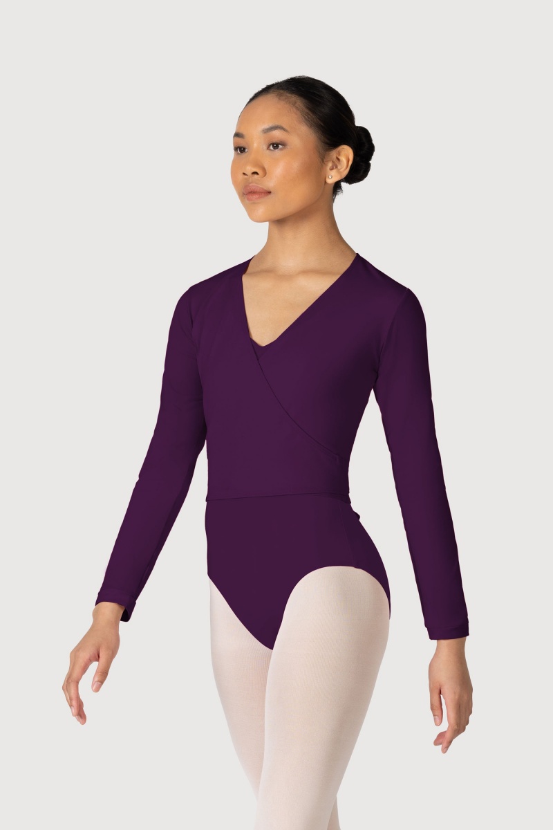 Plum Women\'s Bloch Overture Crossover Long Sleeve Wrap Tops | XUSGW48346