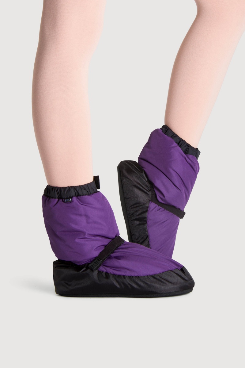 Purple/Black Women's Bloch Adult Warmup Booties | USEAH43334