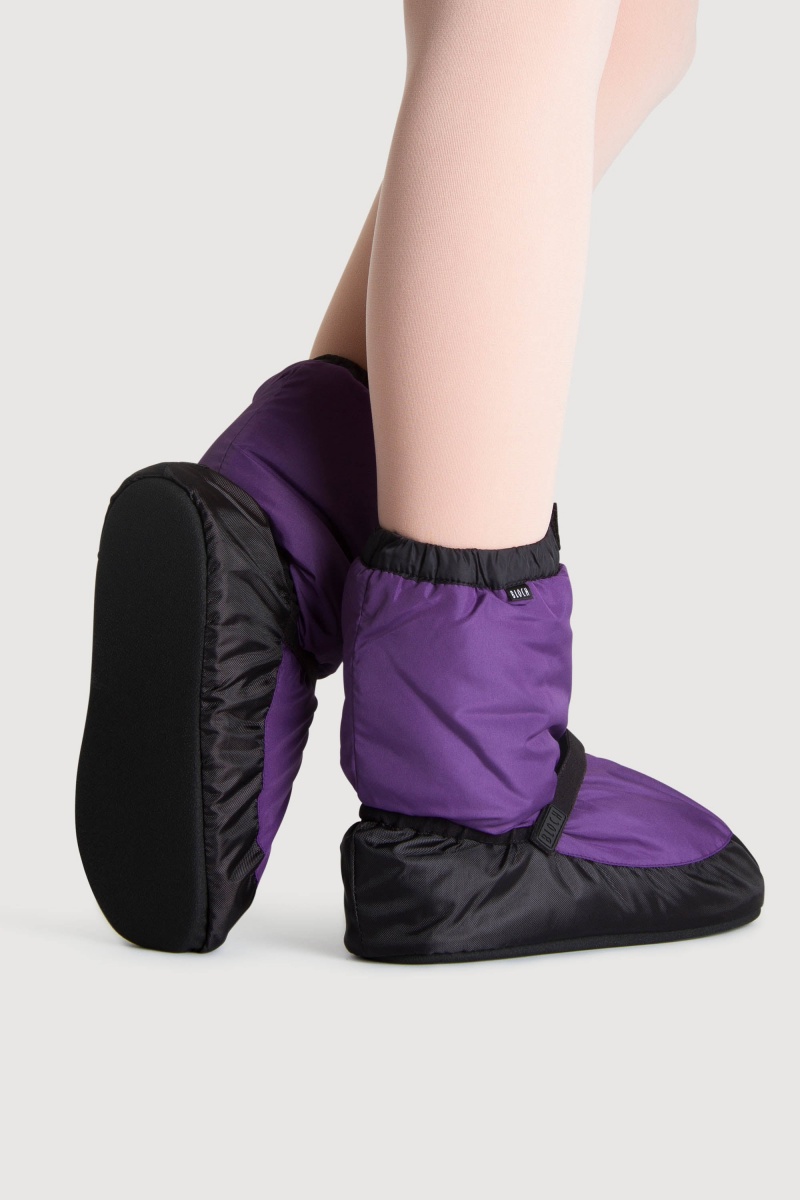 Purple/Black Women's Bloch Adult Warmup Booties | USEAH43334