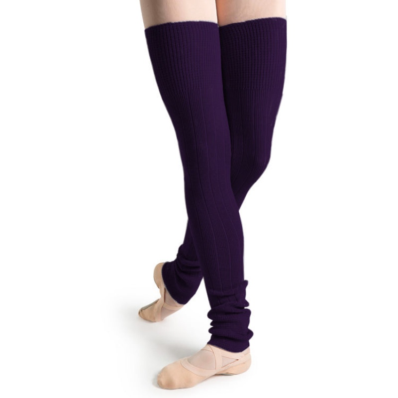 Purple Men\'s Bloch Long Ribbed Legwarmers Knitwear | USIIZ66086