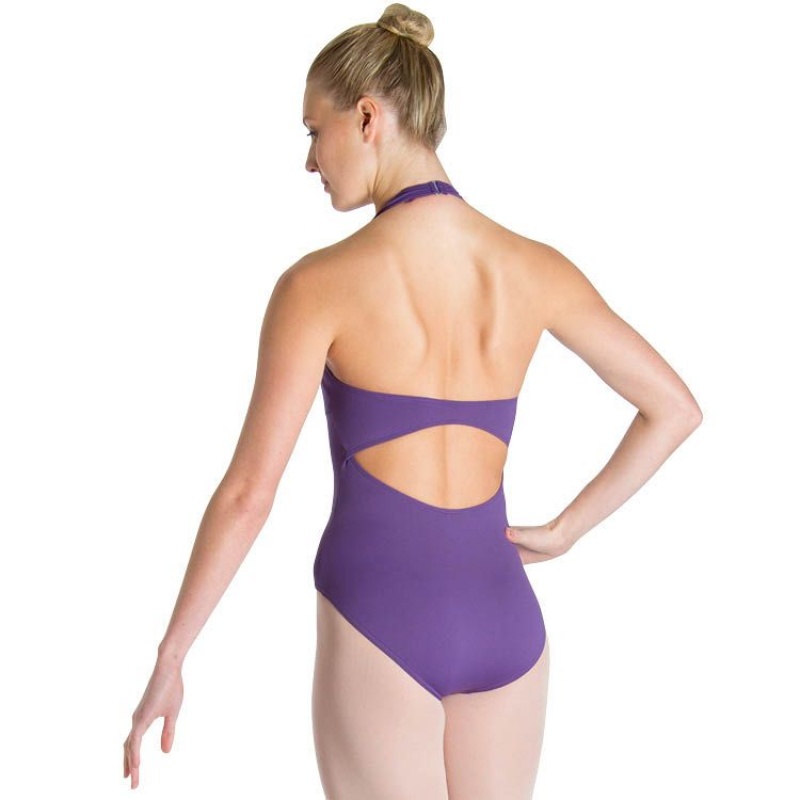 Purple Women\'s Bloch Cinnamon Halter Leotards | USNZX13983