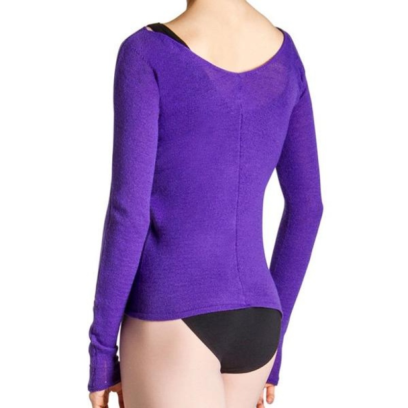 Purple Women's Bloch Kara Long Sleeve Knitwear | LUSTR76699