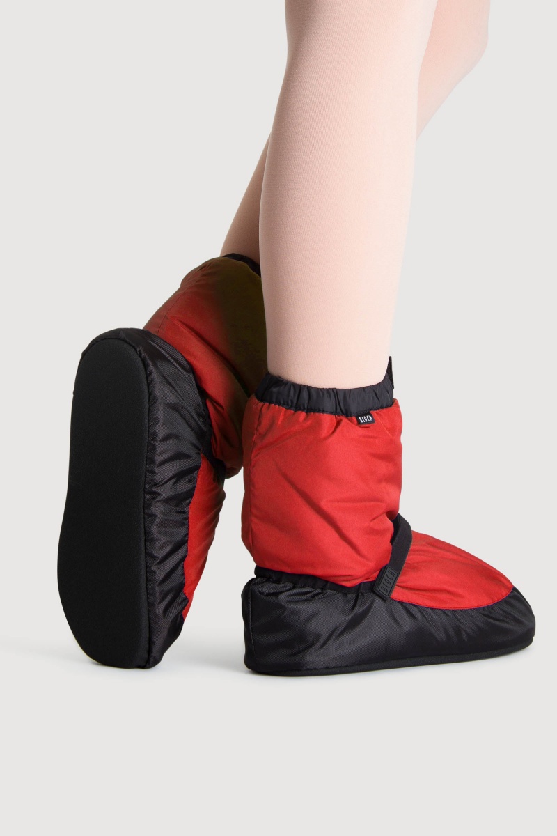 Red/Black Men's Bloch Adult Warmup Booties | BUSSD99165