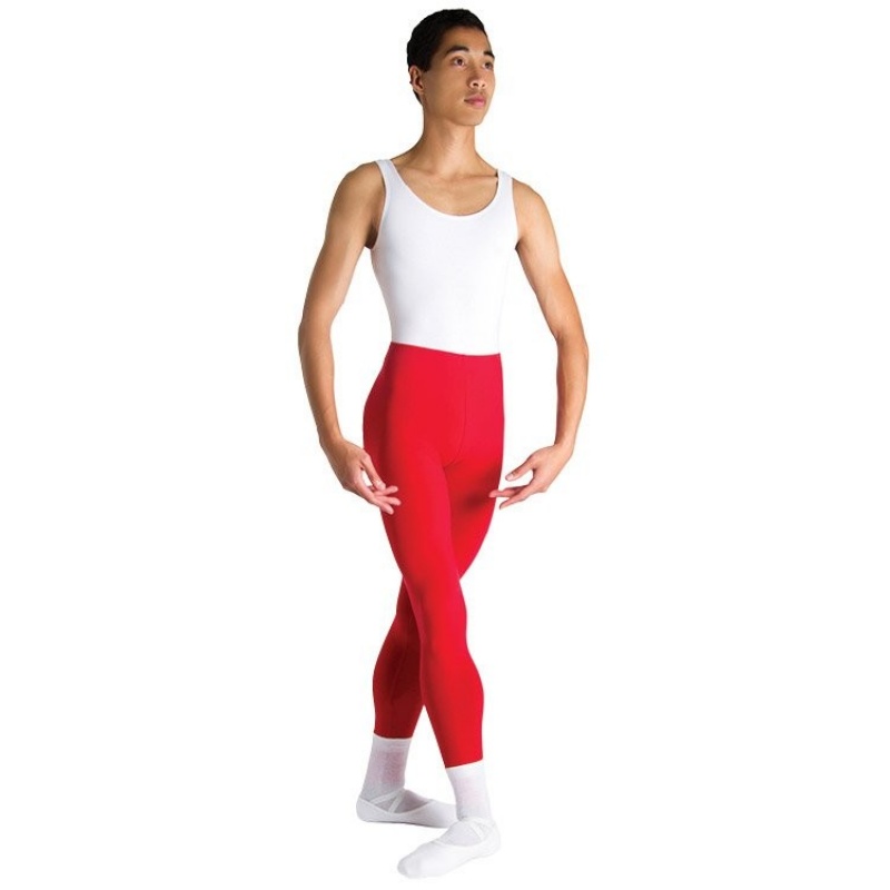 Red Men's Bloch Dale High Waist Full Length Tight | ZUSNQ95136