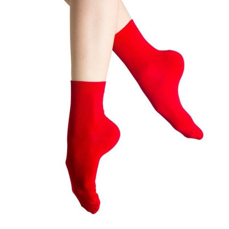 Red Women's Bloch Ankle Socks | BUSSO54922