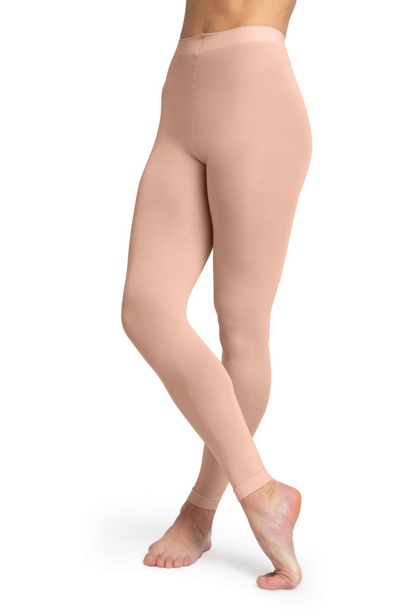 Salmon Pink Women\'s Bloch Contoursoft Footless Tight | QUSUV95335