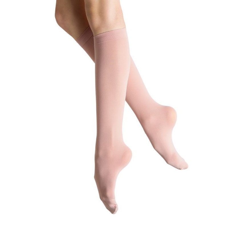 Salmon Pink Women's Bloch Tube Socks | USNEJ42816