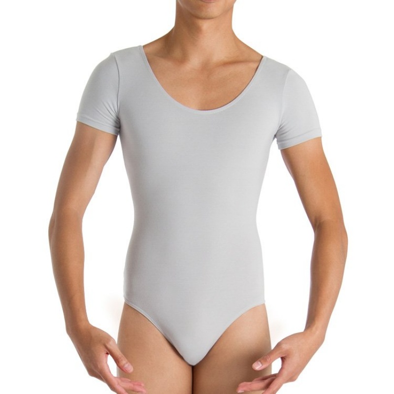 Silver Men\'s Bloch Boyd Cap sleeve Leotards | USCIF76550