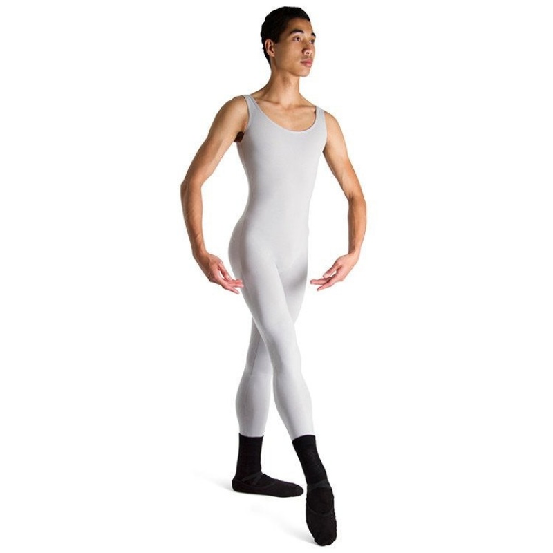 Silver Men\'s Bloch Mark Scoop Neck Tank Unitards | ZUSNQ86278