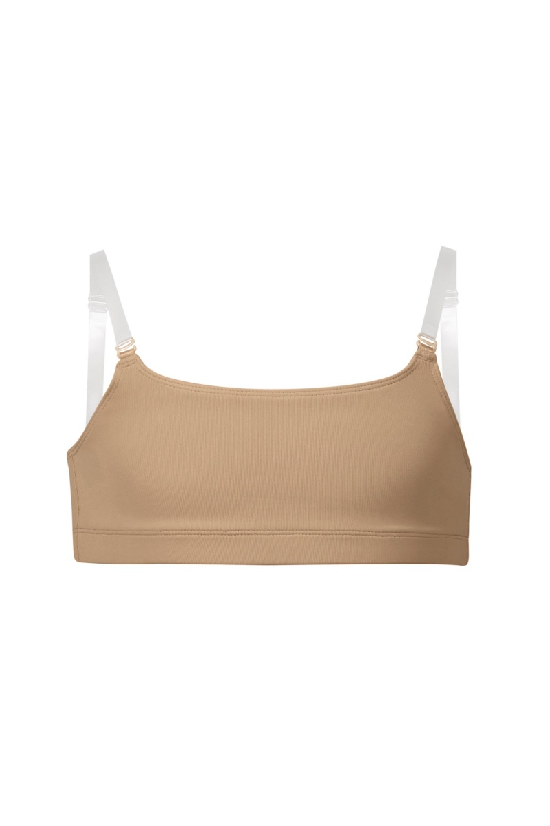 Tan Kids\' Bloch Leia Crop Top Underwear | ZUSMJ85282