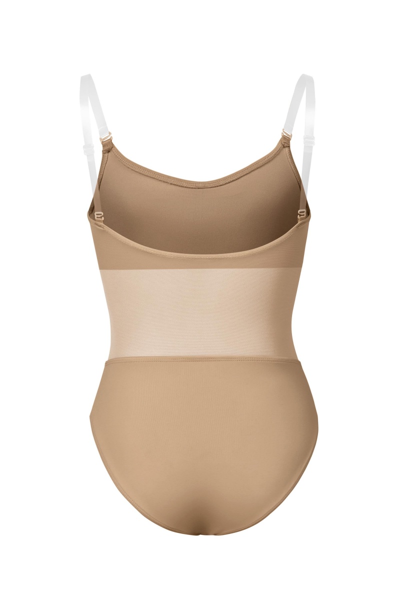 Tan Kids' Bloch Sunna Mesh Panel Body Liner Underwear | EUSHC56340