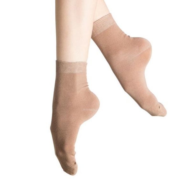 Tan Women's Bloch Ankle Socks | XUSBH87560