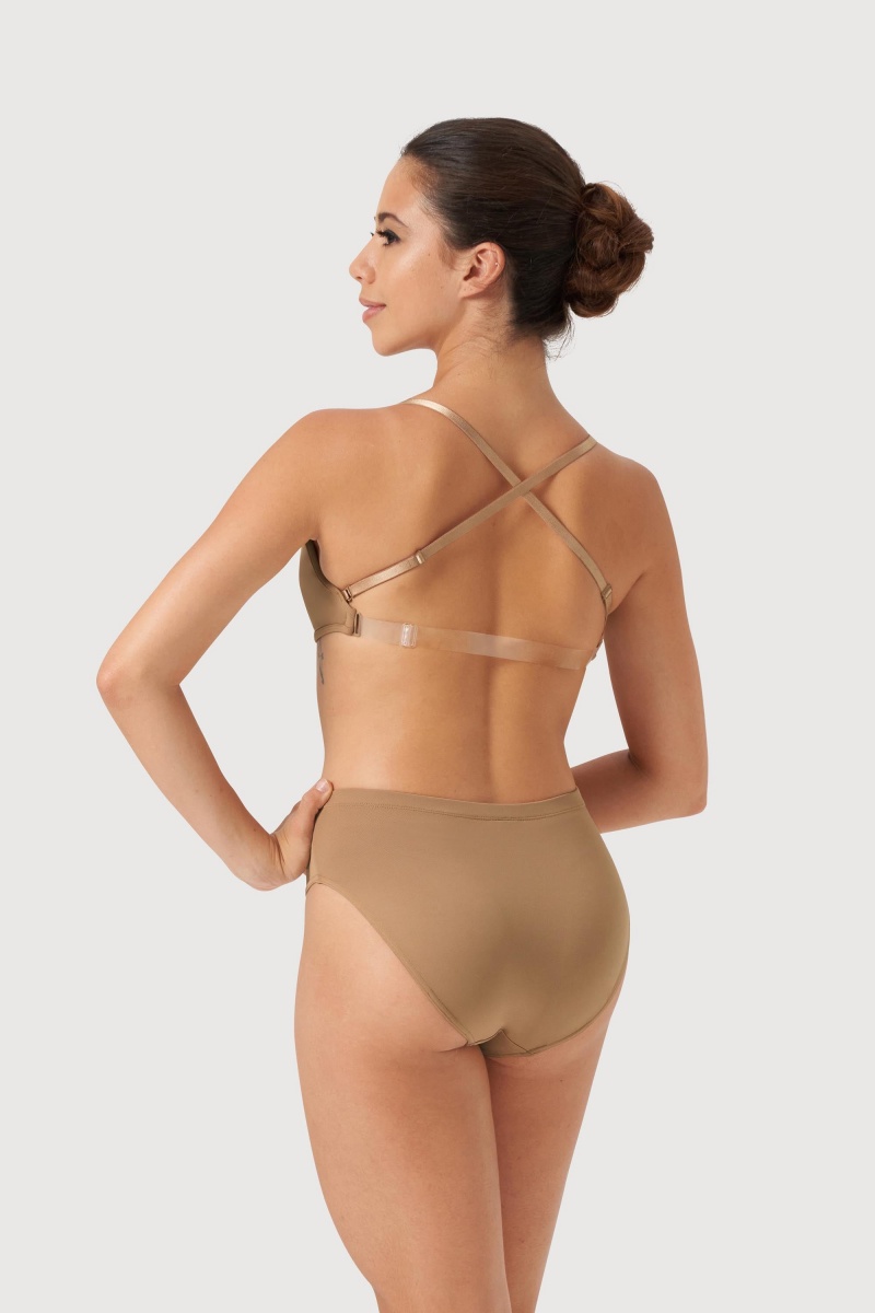 Tan Women's Bloch Deva V Front Underwear | LUSSX77236