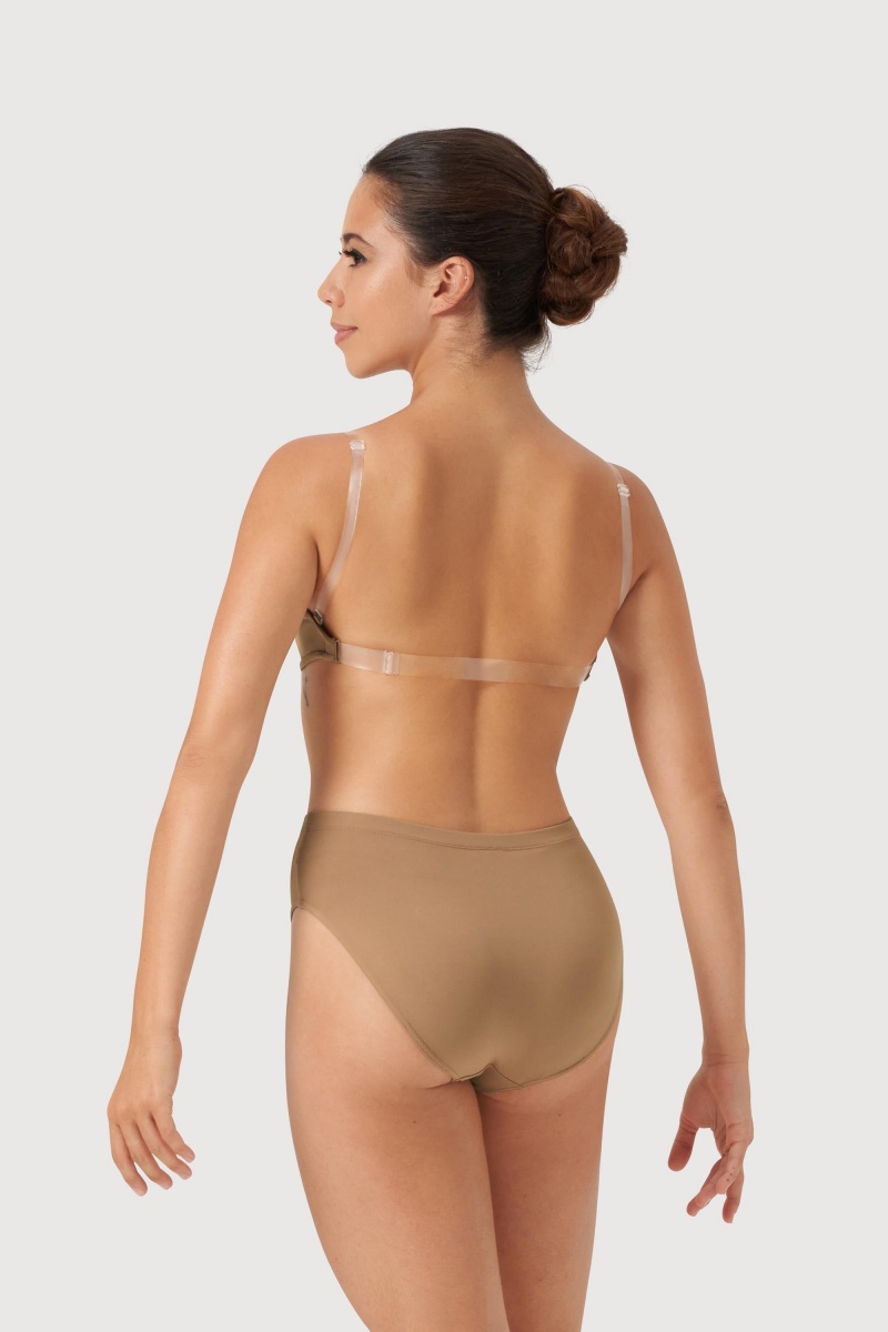 Tan Women's Bloch Deva V Front Underwear | LUSSX77236