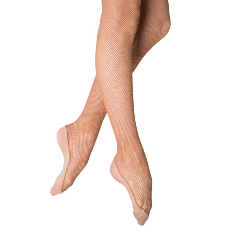 Tan Women\'s Bloch Performance Mesh Footed Tight | USJZR43773