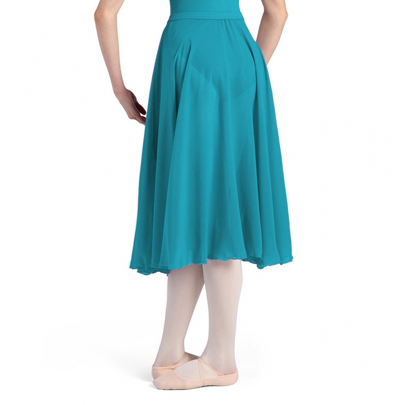 Teal Women's Bloch Cambria Full Circle Chiffon Skirts | USXMI94377