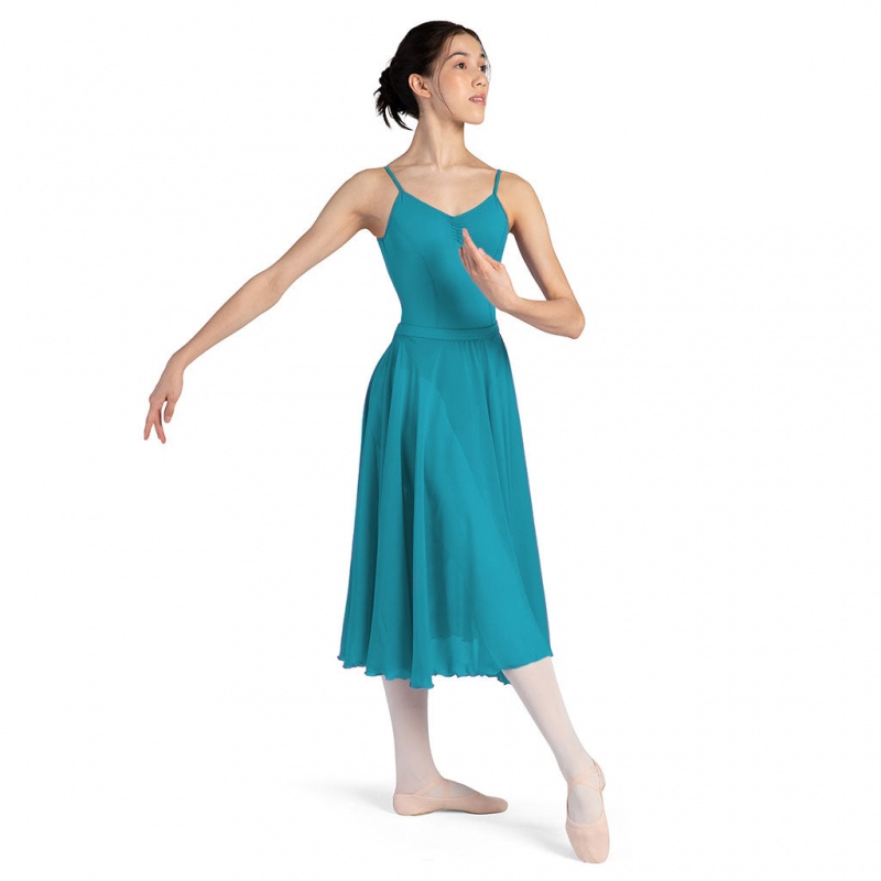 Teal Women's Bloch Cambria Full Circle Chiffon Skirts | USXMI94377