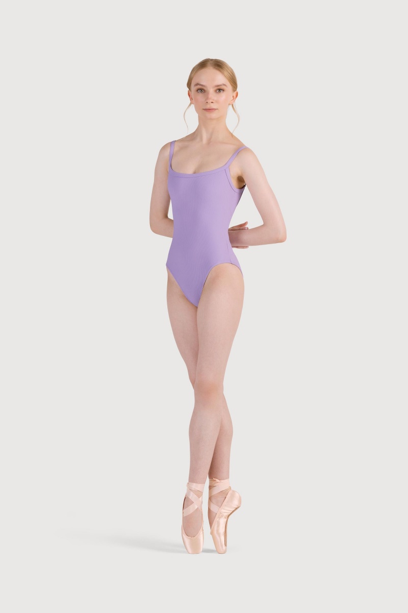 Violet Women's Bloch Rubee Scoop Rib Cami Leotards | PUSQX34261