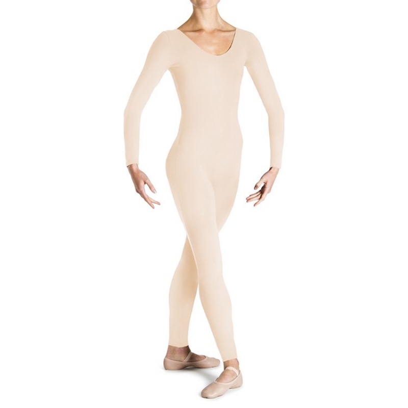 Wheat Women\'s Bloch Eugene Long Sleeve Scoop Unitards | DUSKV65384