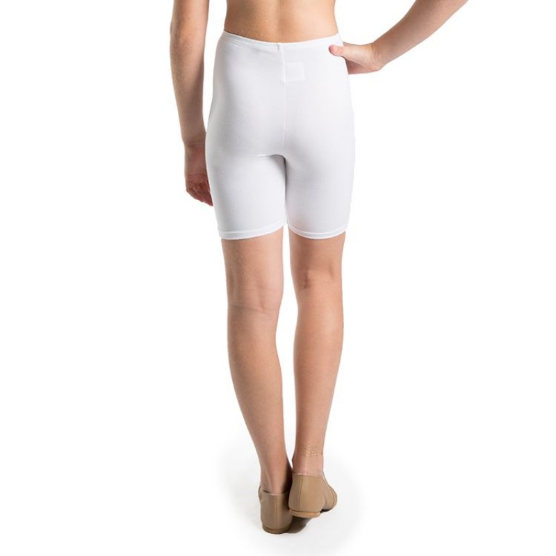 White Kids' Bloch Basic Bike Length Short Bottoms | USQCS93936