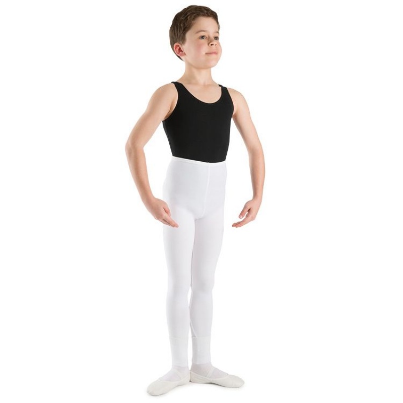 White Kids' Bloch Dale Footless Tight | QUSUV97863