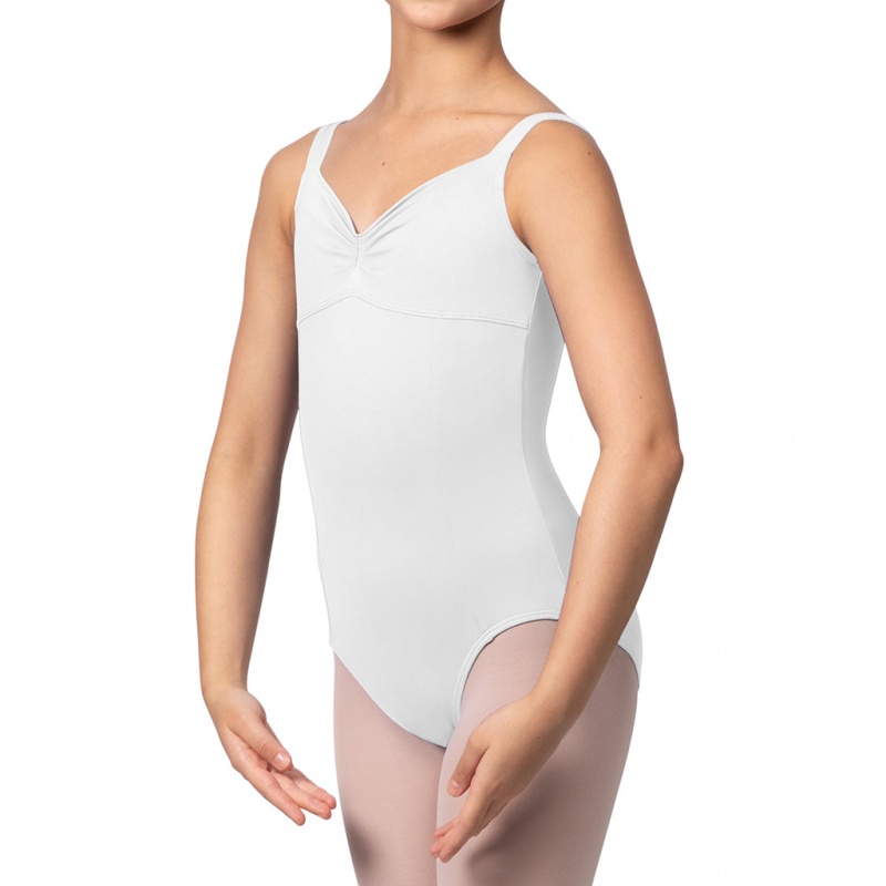 White Kids' Bloch Overture Ondina Princess Seam Leotards | USQAV59542